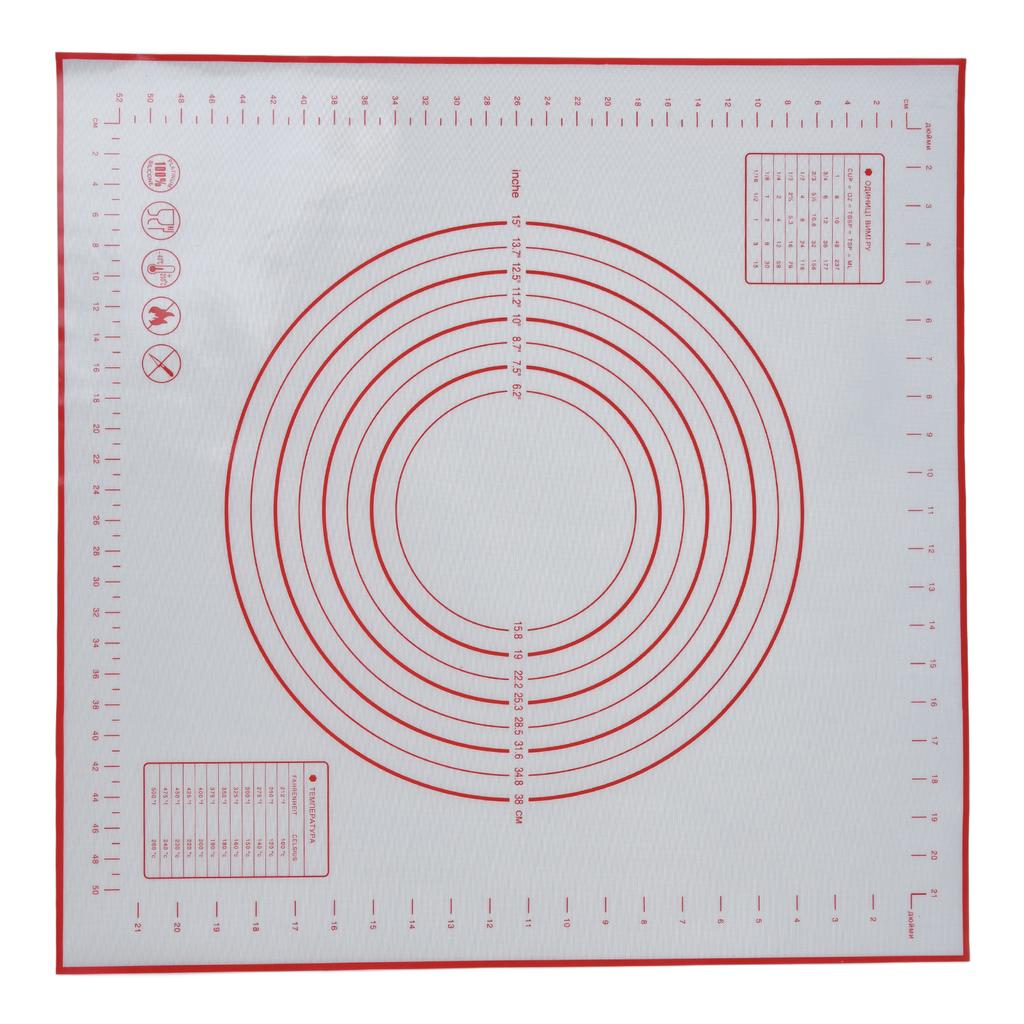 Silicone Pastry Mat 60 X 60cm/23.6 X 23.6in Fondant Mat with Measurement for Rolling Dough
