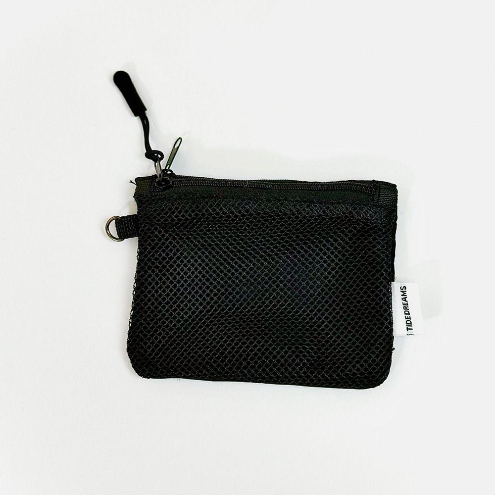 Large Capacity Mesh Cosmetic Bag Dopamine Color Coin Purse Durable Make Up Case