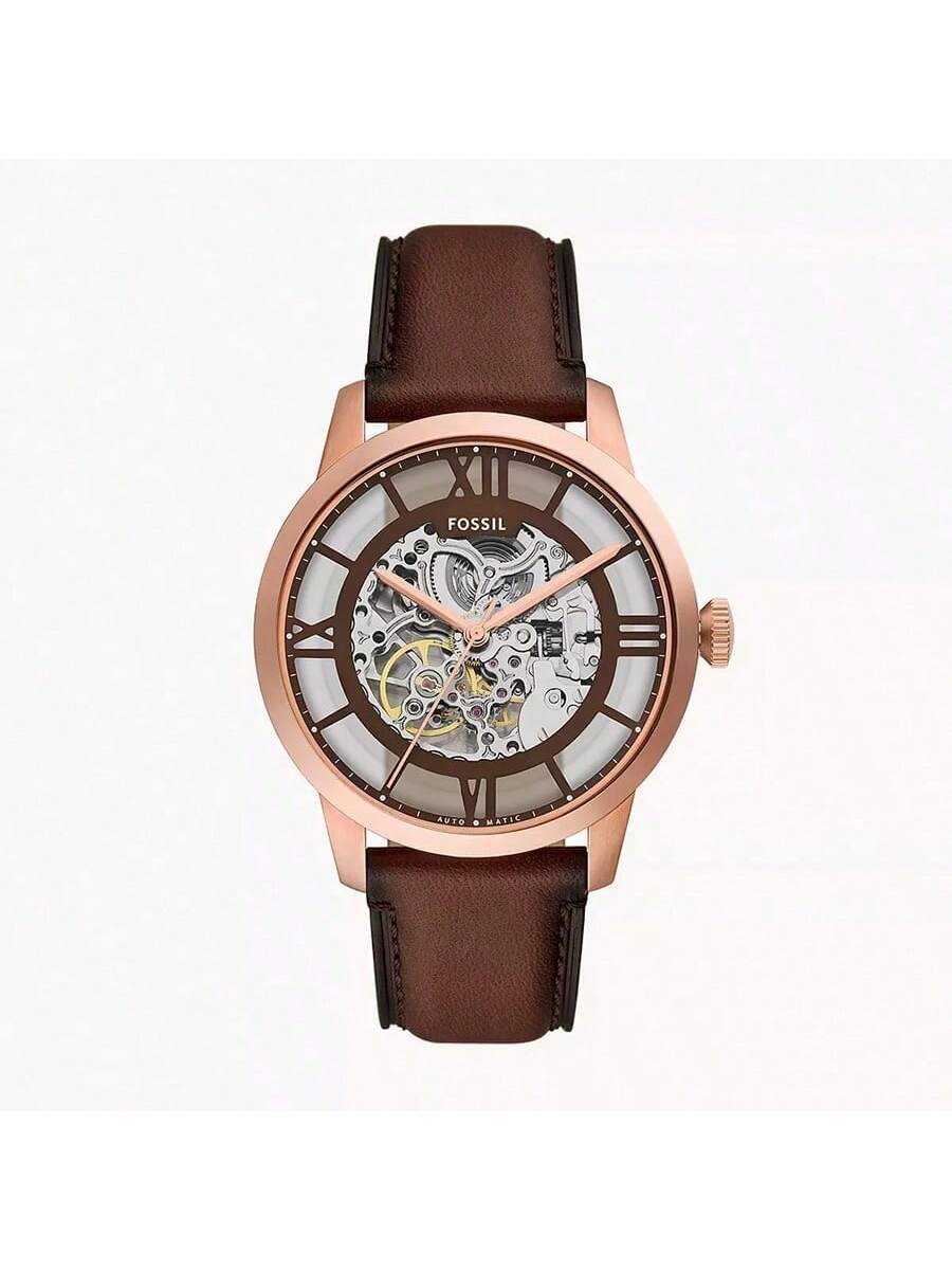 

Мужские часы Townsman Automatic с полым прозрачным циферблатом и кожаным ремешком. модные блики мужественный это идеально на каждый день ME3259 коричневый