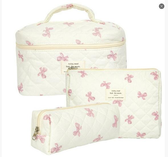 2023 Floral Cute Cotton Makeup & Toiletry Bag - Small, Fresh, Portable Storage Case