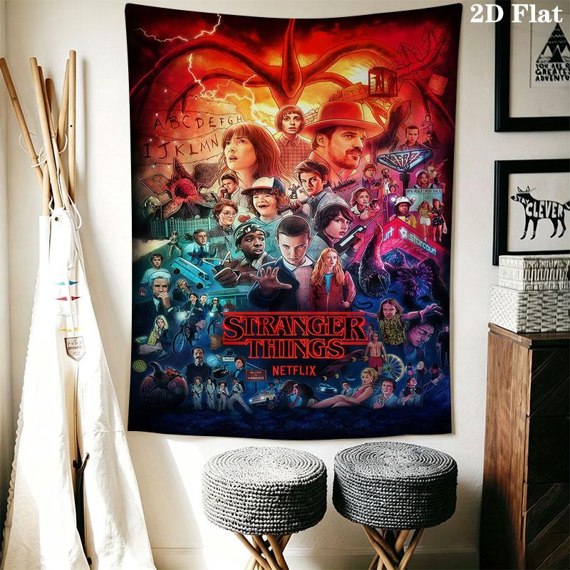 Stranger Things J Wall Hanging Printed Fabric Blanket Decorative Tapestries for Bedroom Living Room Home Decor