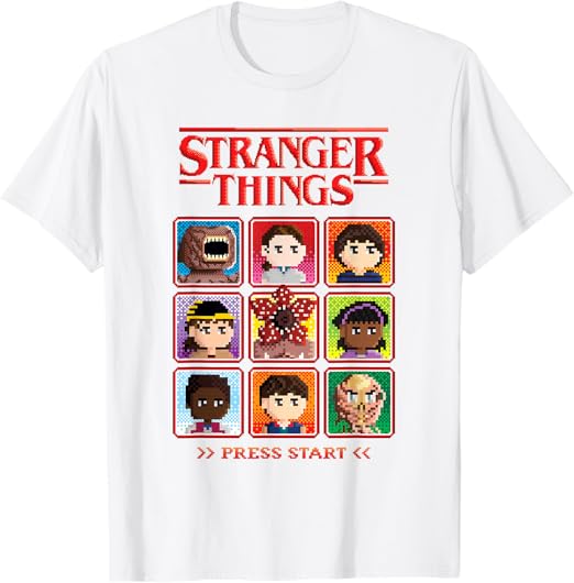 Stranger Things Pixel Group Select Character T-Shirt 110