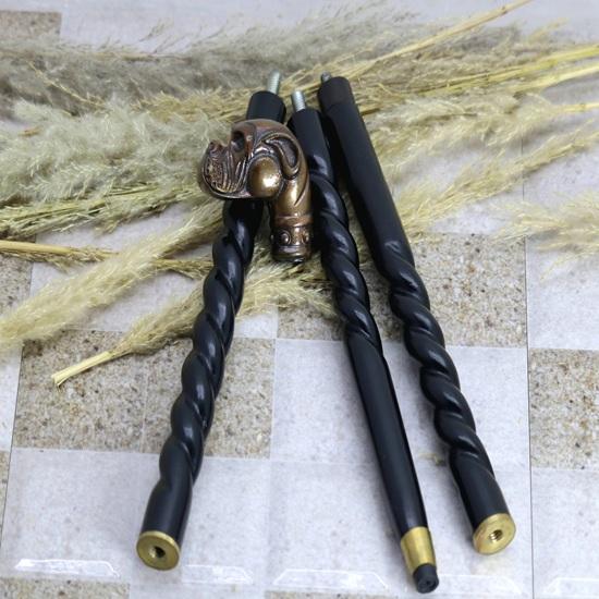 Walking Stick With Brass Dog Handle, Stylish Wooden Walking Stick for Women and Men, Unique Waking Stick For Adult