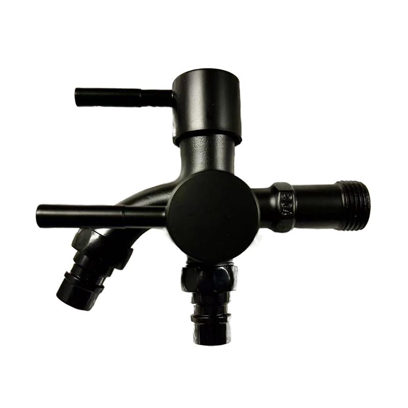 304 Stainless Steel Faucet One Into Two Out Multifunction Double-outlet Washing Machine Faucet Outdoor Garden Sink Pool Faucet