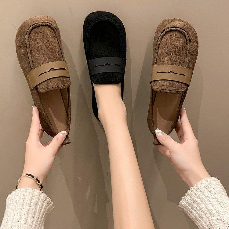 Modeschuhe für Damen Großhandel Braune Lässige Ballerinas Damenschuh Mode Wildleder Slipper Weiche Sohle Rutschfest Feminino Zapatos Mujer