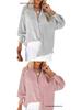 Striped Long-Sleeve Loose Casual Women's Pocket Shirt