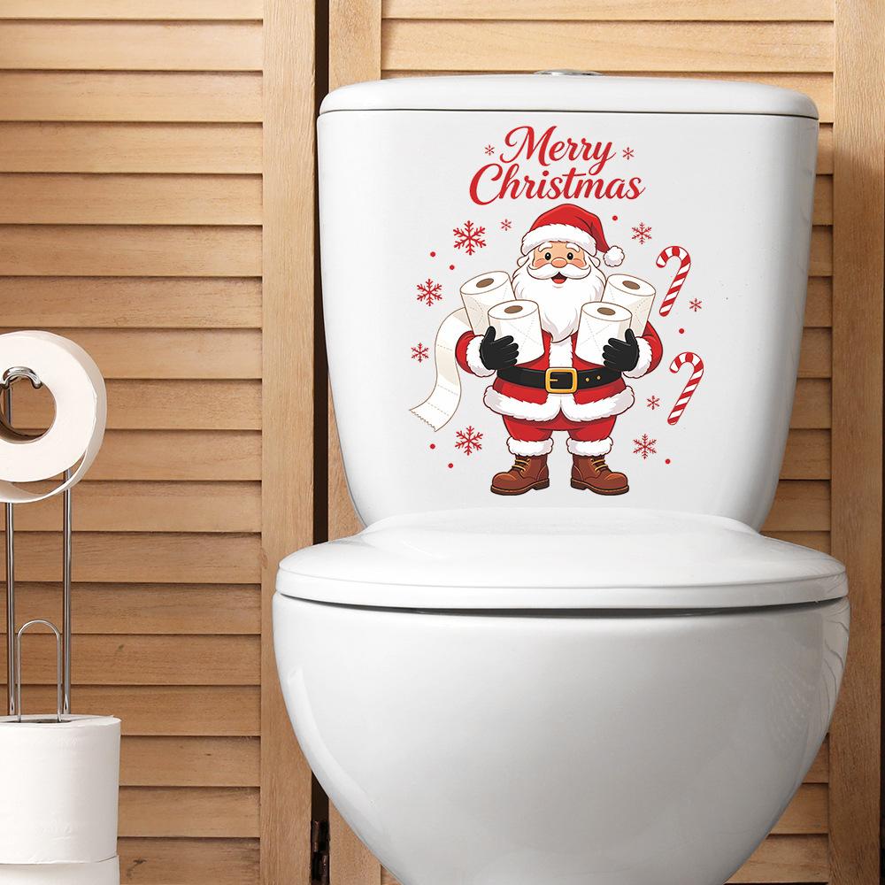 Merry Christmas - Fun Stickers - Santa Claus - Bathroom - Toilet Decoration - Wall Decor