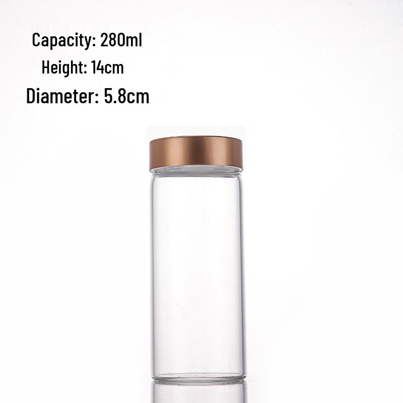 Rose Gold Lid Borosilicate Glass Storage Jar with Moisture-Proof Screw Cap - Test Tube Design for Saffron.