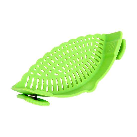Clip-On Silicone Strainer for Pots And Pans Food Pasta Vegetable Drainer Heat-Resistant Dishwasher Safe Kitchen Colander