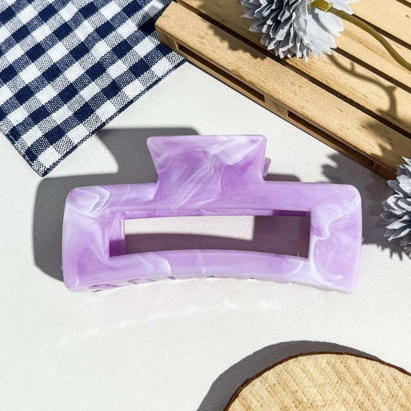 Arc-shaped Oval Grab Clip Marble Gradient Color Ponytail Bun Shark Clip High-end Hair Accessory Hair Clip