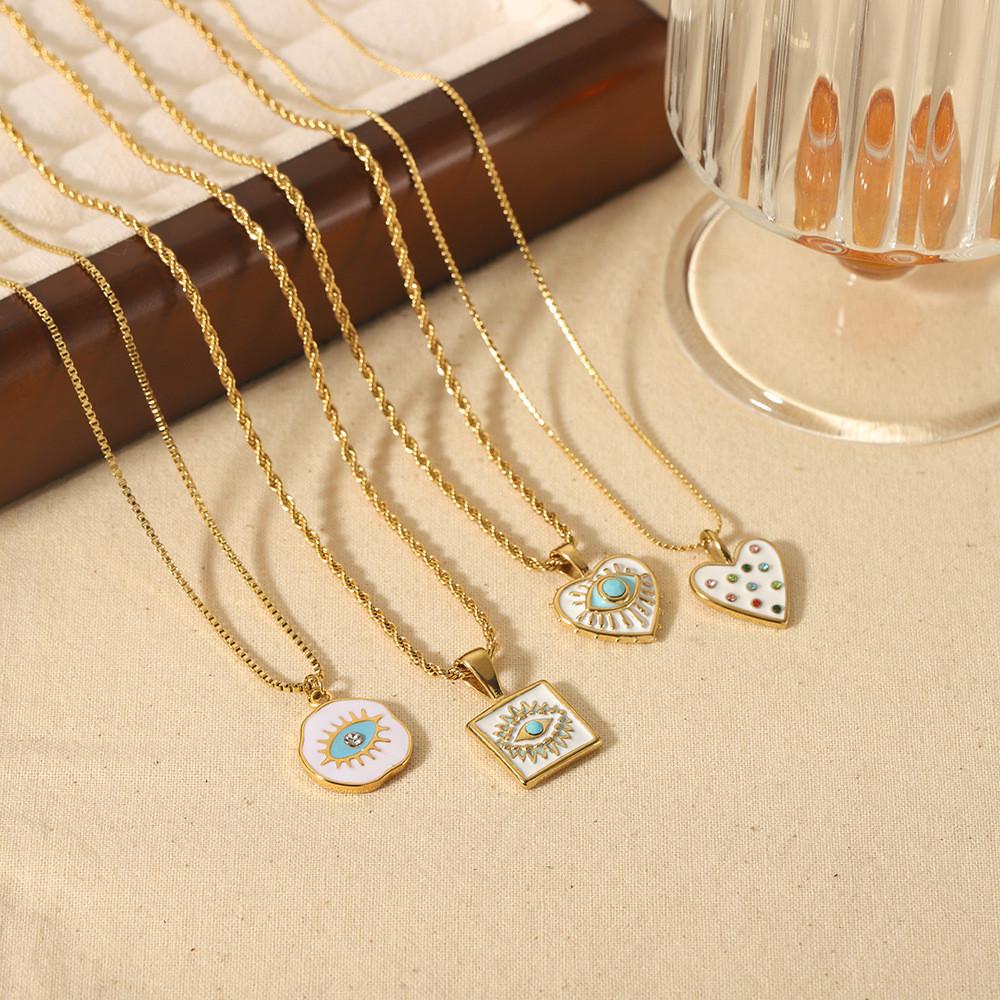 Style Heartshaped Necklace With 18k Gold Plating And Colorful Cz For Women