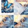 2D flat printing 2pcs Party Curtain Blue Butterfly Flower Fantasy Digital Printed Polyester Drapes Party Decorations for Bedroom