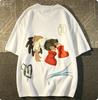 Unisex Abstract Broken Cartoon Character Graphic TShirt Loose Crew Neck Short Sleeve Streetwear Casual Tee