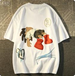 Unisex Abstract Broken Cartoon Character Graphic TShirt Loose Crew Neck Short Sleeve Streetwear Casual Tee