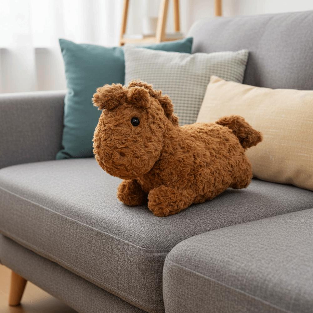 Fluffy Horse Plush Toys Soft Zodiac Pony Doll New Year Mascot Cartoon Horse Doll  Children Gift
