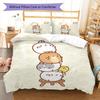 Molang poster Bedding Quilt Set Quilt Cover Pillowcase Home Decoration Birthday Gift (1 * duvet cover + 2 * pillowcase, without core)