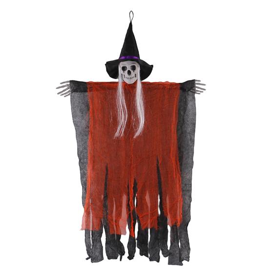 38" Halloween Hanging Witch Decoration, Spooky Scary Flying Skeleton Ghost for Outdoor, Indoor Haunted House Porch Yard Patio Decor