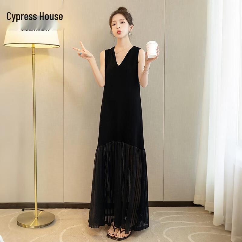 Women s V-Neck Sleeveless A-Line Maxi Dress L
