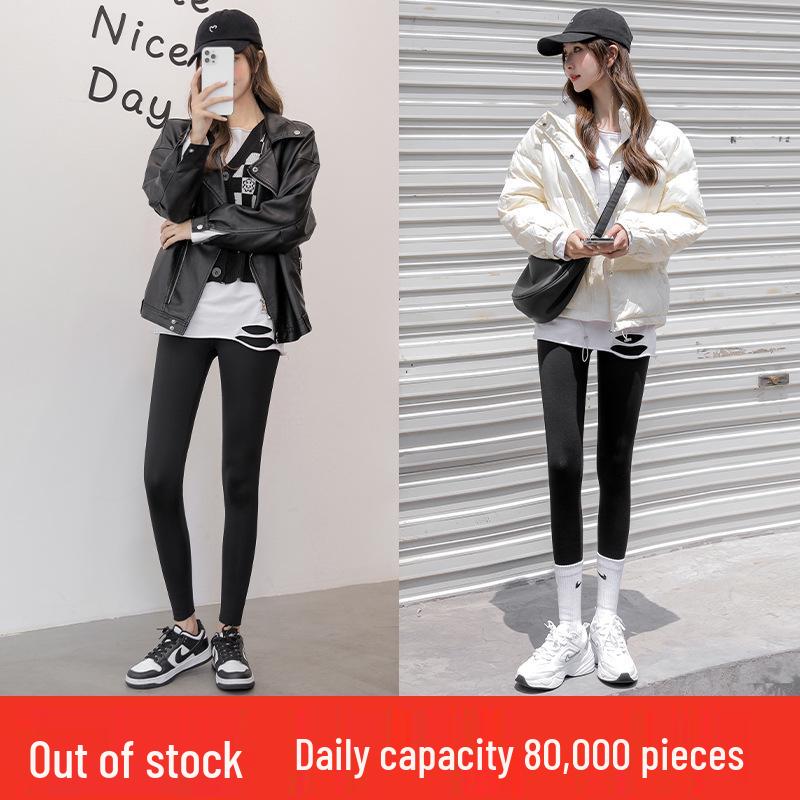 High Waist Women's Velvet-Lined Yoga Leggings - Slimming & Thick Shark Skin Barbie Pants for Autumn/Winter