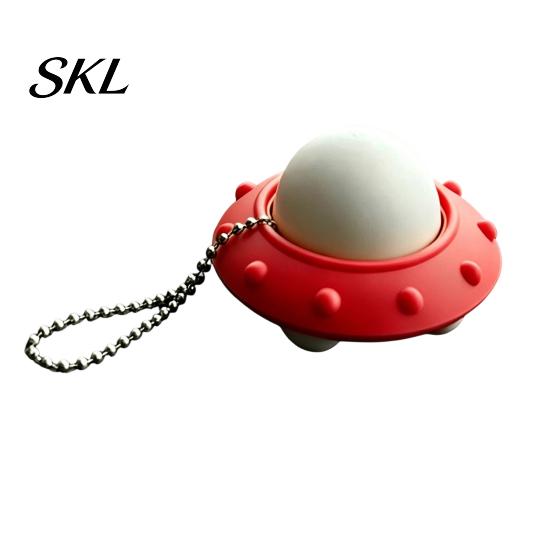 Tactile Fidget Toy 3D Printed UFO Decompression Toy, Creative Flying Saucer Pendant with Metal Bead Chain for Stress Relief, Anxiety Sensory Kids