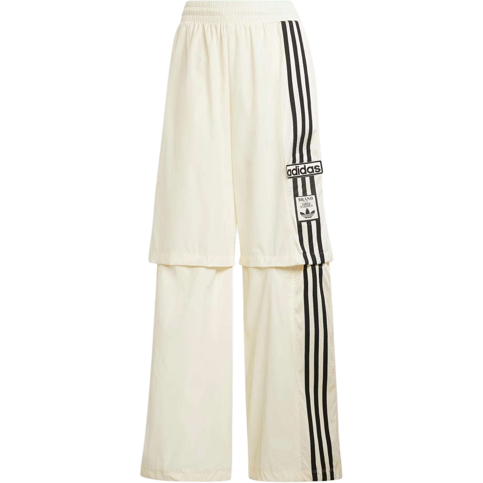 

Adidas Originals Striped Detachable Elastic Loose Knit Sports Pants Women Bottoms Off-White JD0087 M