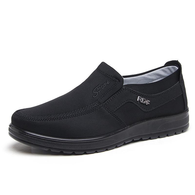 Men's Old Beijing Cloth Shoes: Breathable, Comfortable, Soft-Soled, Lightweight, Ideal for Spring/Autumn, Large Sizes for Middle-Aged & Elderly.