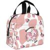 Pink Cartoon Cow Print Women Insulated Lunch Bag Milk Reusable Water-Resistant Cooler Lunch Tote Box Portable Bag