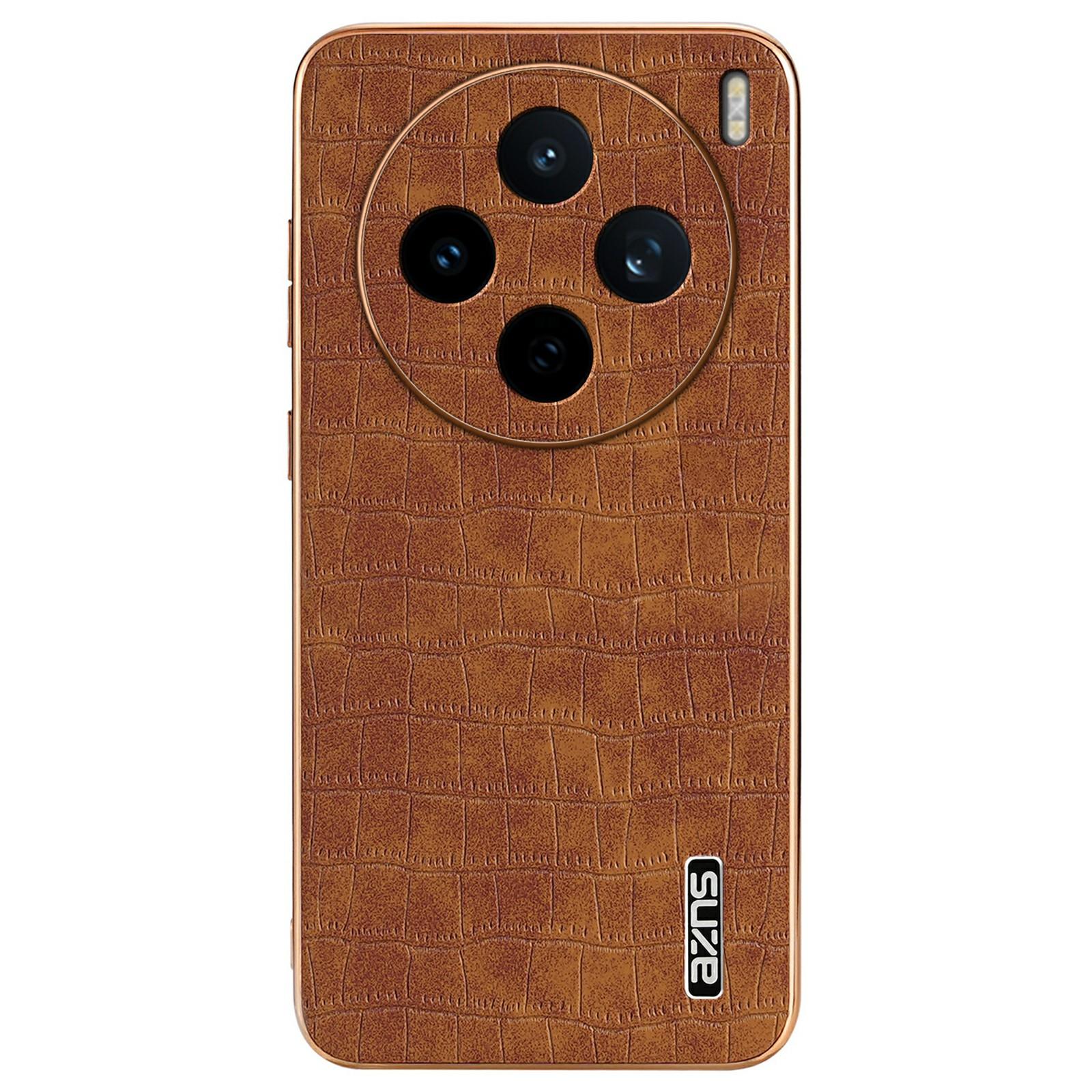 

AZNS For vivo X200s 5G Case Electroplating Crocodile Texture PU+TPU Phone Cover Green