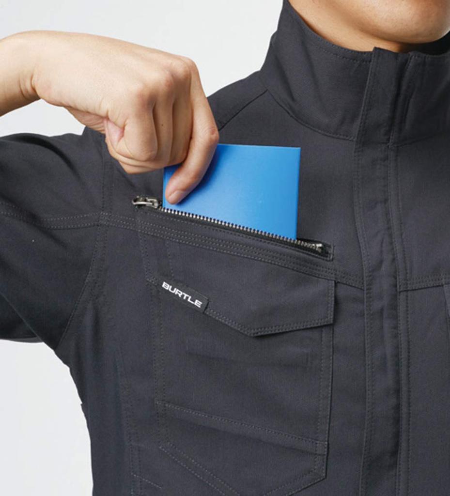 BURTLE Short Sleeve Jacket (Unisex) 9096 Viper Size 34 M [Static Control, Sweat-Wicking, Quick-Drying, Stretch]