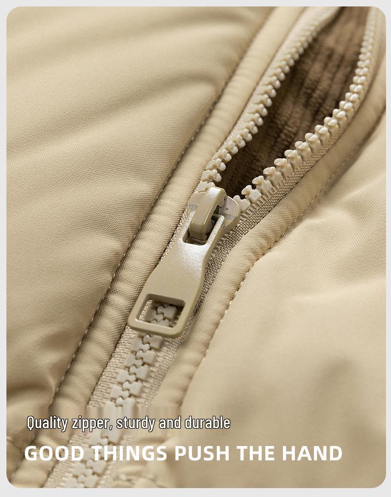 Men's Winter Color Block Hooded Jacket – Windproof Cotton Padded Coat with Plus Velvet Lining