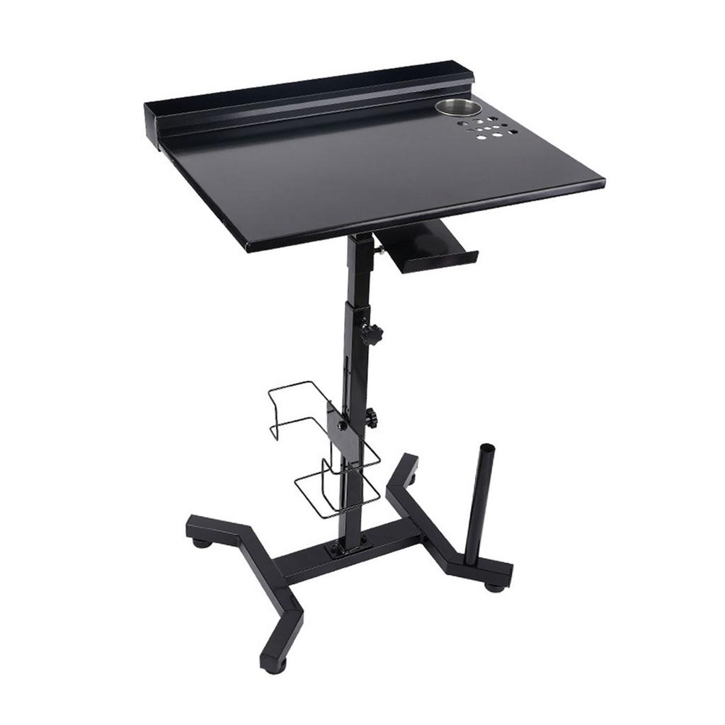 Tetovací pracovní stůl s nastavitelnou výškou, protiskluzovou ocelovou konstrukcí, tetovací pracovní stanicí a úložným prostorem