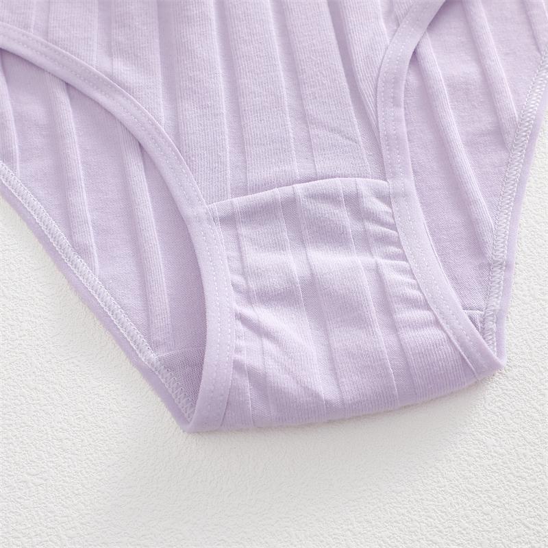 FINETOO 3Pcs/Set Cotton Striped Stretchy Underwear Women's Low Waist Panties Sexy Elastic Wide Belt Solid Color Briefs Comfort Lingerie
