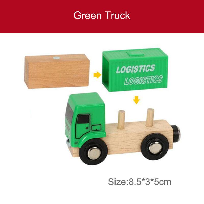 Wooden Magnetic Train Car Locomotive Toy Wood Railway Car Accessories Toys for Kids Gifts Fit Wood Biro Thomas Tracks