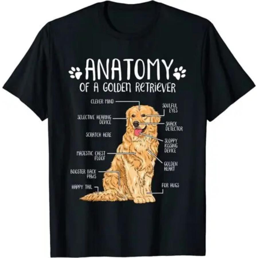 

Funny Anatomy Golden Retriever Dog Lover T-Shirt XXXXXL чёрный
