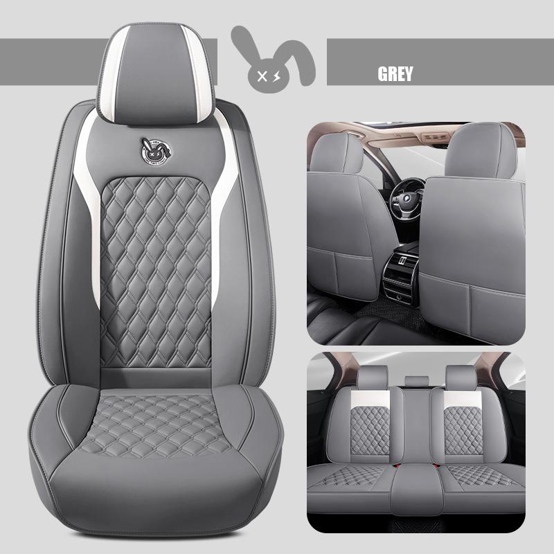 Cartoon Faux Leather Car Seat Covers for SUV Pick-up Truck Sedan Universal Breathable Anti-Slip Driver Seat Cushion (Full Seat)