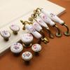 European Flower Ceramic Handles Kitchen Cabinet Storage Dressers Classic Wardrobe Cabinet Closet Door Pulls