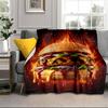 Golden French Fries Background Blanket Flannel Blanket for Bed, Sofa, Camping, Hiking, Picnic Essentials, Gift for Family Fan Gifts