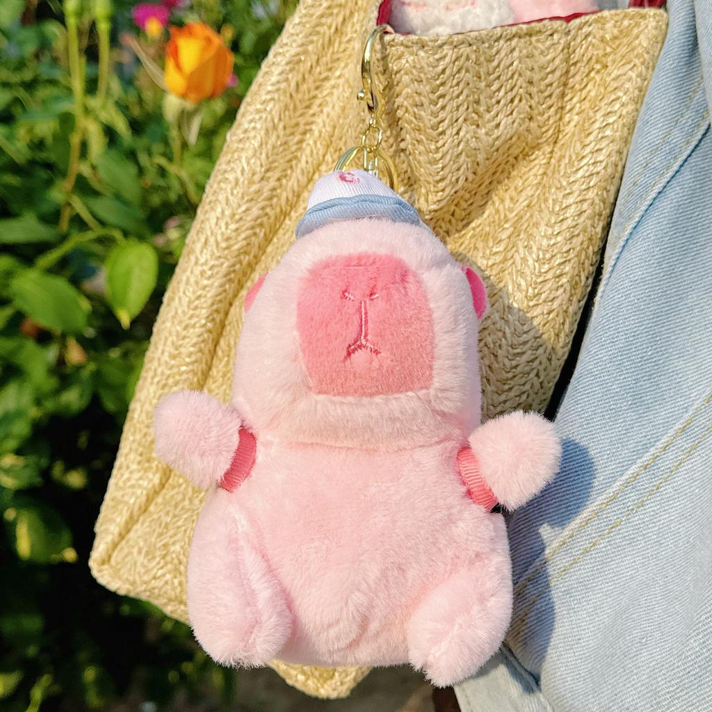 Creative Plush Capybara Keychain - Cute Cartoon Sports Pendant Doll, Perfect Small Gift