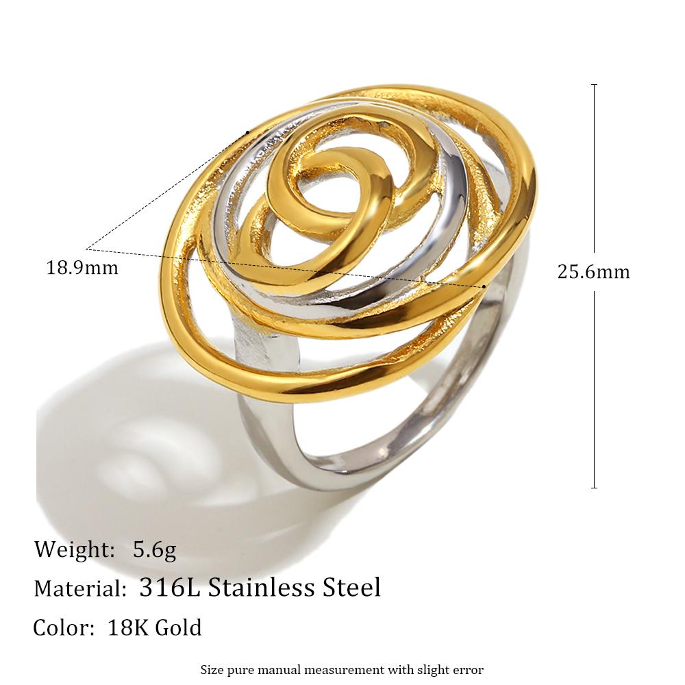 MamacitaSlay 316L Stainless Steel Two Tone Line Wrapped Ring Party Creative Waterproof Jewelry Women s Unique Cool Ring Gift 6