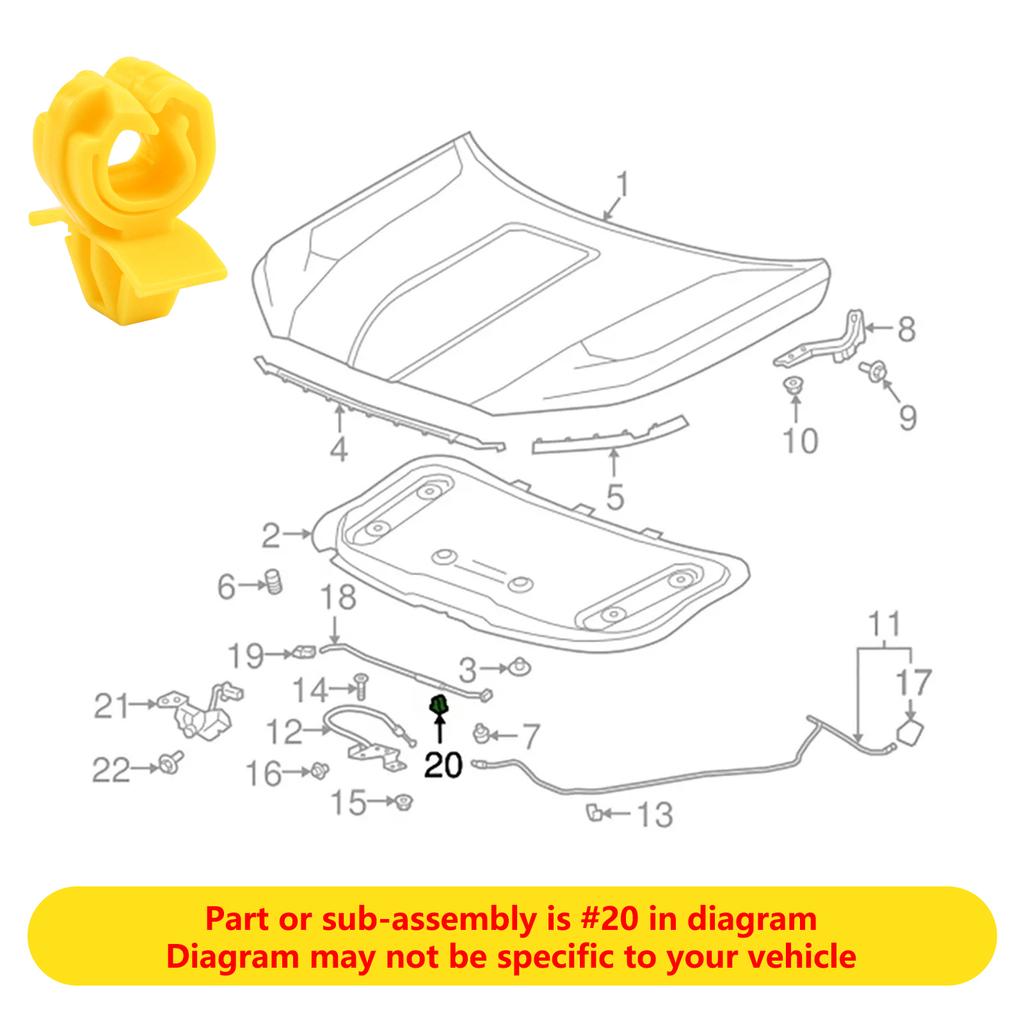 2X Bonnet Cable Lock Stay Clips For Opel Corsa D E Fixing Holder Stopper Rivet Fastener Hood Strut Prop Rod Retainer Replacement