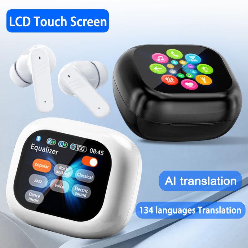 AI Translator Bluetooth 134 Languages Noise Cancelling Bluetooth 5.4 Headset Instant Translator Smart Voice Real Time In-ear