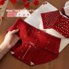 Women's Spring and Summer Print Benming Year Red 10A Bacteriostatic Extended Middle Waist Triangle Briefs
