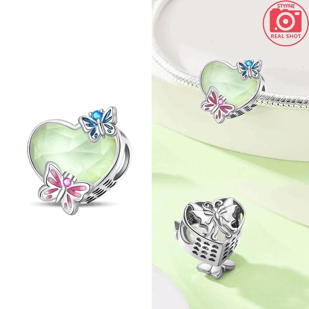 Charms New Copper Moon Bear Astronaut Colorful Luminous Series Beads Fit Pan Original Bracelets Diy Fine Jewelry