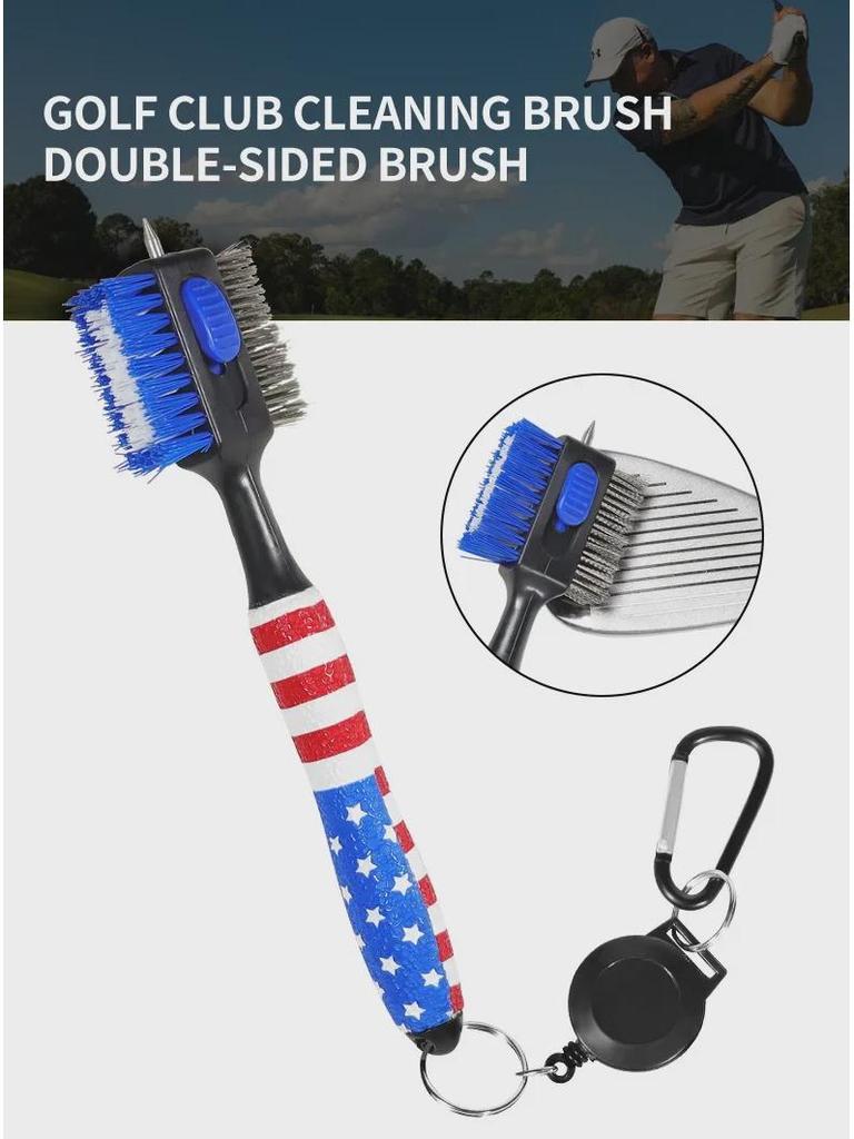 Double-Sided Nylon & Steel Golf Club Cleaning Brush