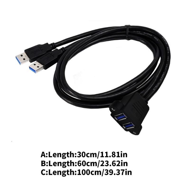 Speed USB3.0 Extension Cable USB3.0 Double Port Data Cable for Efficient Device Connectivity Fast Data Transmission