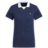 Polo Shirts Women's Blue V Neck Moderate Straight Fit IN2803