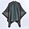 Women's shawl thousand bird grid polka dots color matching thickened thermal open-ended cape with travel cape