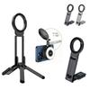 Foldable Magnetic Phone Tripod Stand with Magnetic Fill Light 2700‑6500K 3-Color Dimmable Lighting Portable Holder for iPhone 16 15 14 13 12 Pro Max