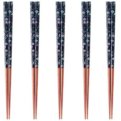 J-kitchens Happy PID6390 Chopsticks Set 5 23cm Acrylic Wood Dishwasher Safe Japan