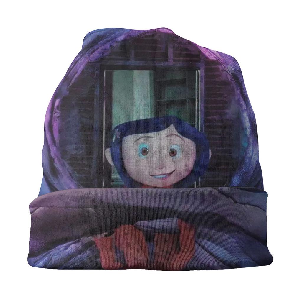 Coraline Other World Horror Film Bonnet Femme Fashion Knitted Skullies Beanies Caps Women Unisex Winter Warm Slouchy Beanie Hats